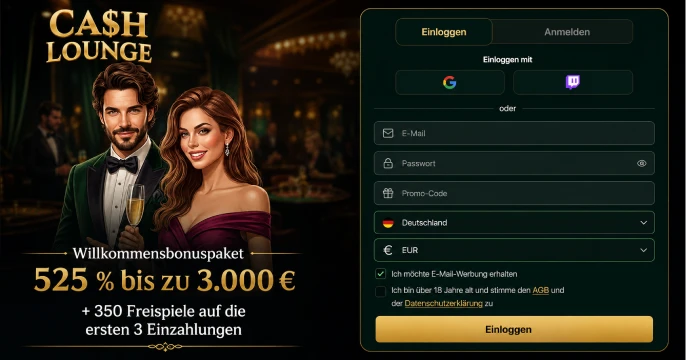 Cash Lounge Casino Kontoverwaltung banner